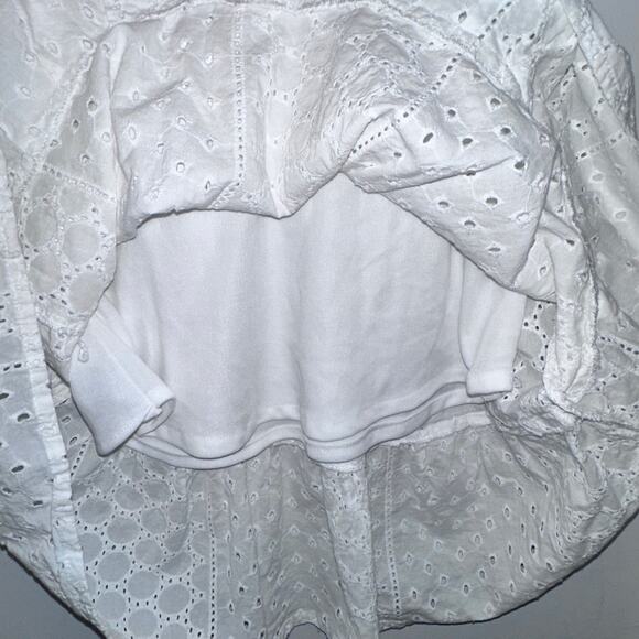 Zara Basic White Puff Sleeve Floral Embroidered Dress Cottagecore M/L - Picture 13 of 13